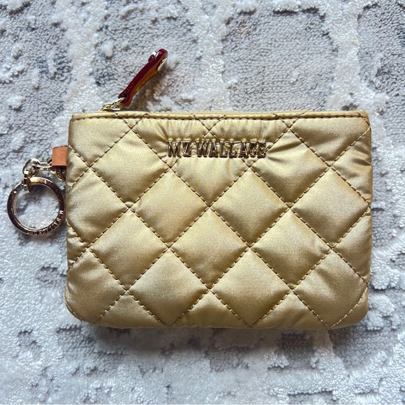 MZ Wallace Handbags - MZ Wallace Gold Quilted Flat Metro Key Pouch Keychain
